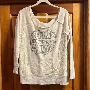 Harley-Davidson Cream Pullover with Gray Logo